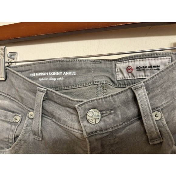 AG Adriano Goldschmied Farrah Ankle High Rise Jeans Size 27 (10 Y Grey Shadow ) - Picture 6 of 9